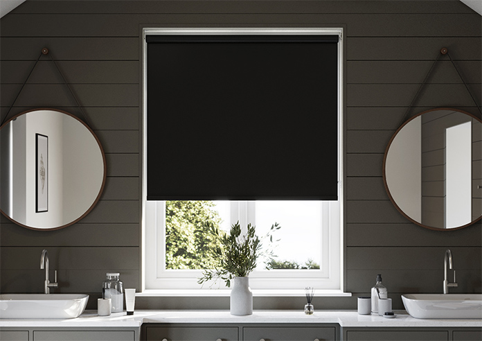 Oceana (Blackout), Noir - Motorised Roller Blind - Image 3